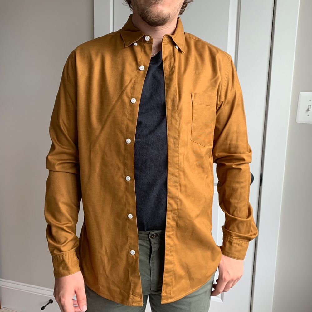 NWOT Topman Gold Button Down Shirt